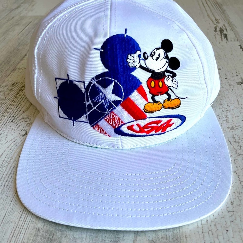 VINTAGE HAT DISNEY MICKEY MOUSE USA OLYMPICS PATRIOTIC 1970 1980 VOTE EM…